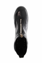 GUIDI unisex leather boots in black horse and calfskin with metal zip Black