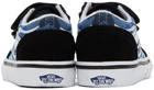 Vans Baby Blue & Black Camo Flame Old Skool V Sneakers