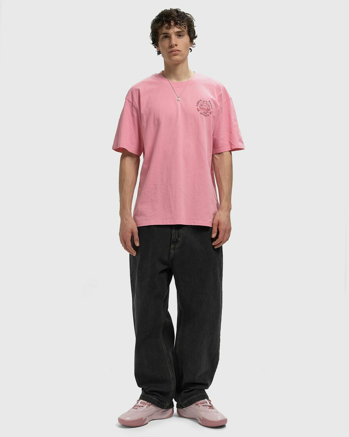 Edwin Edwin Music Channel Tee pink Mens Shortsleefe