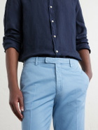 Boglioli - Straight-Leg Cotton-Blend Suit Trousers - Blue
