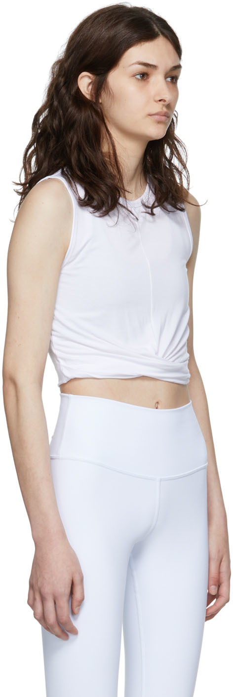 Alo White Rayon Sport Top