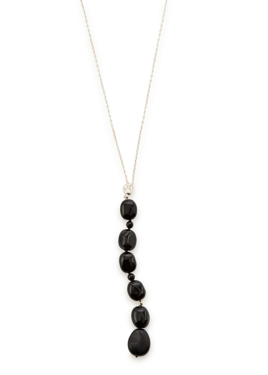 Agmes Selma Sterling Silver Necklace - Black - One Size