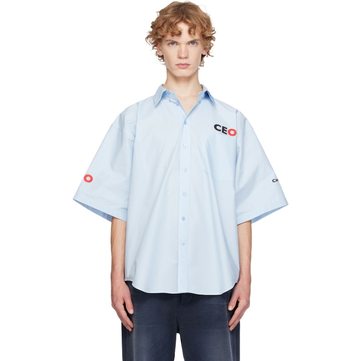 Photo: Balenciaga Blue Cotton Poplin Oversized Shirt