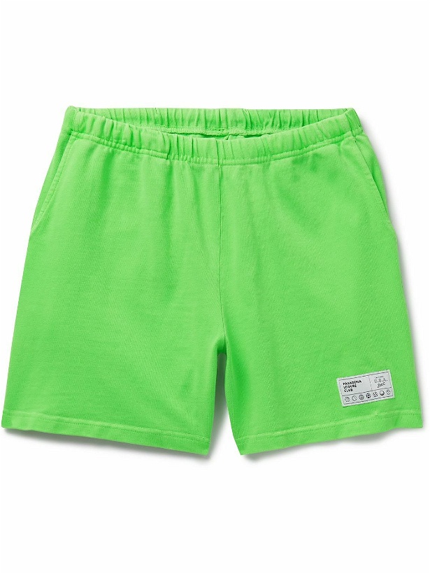 Photo: Pasadena Leisure Club - Straight-Leg Logo-Appliquéd Cotton-Jersey Shorts - Green