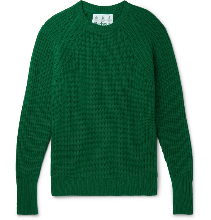 Photo: Barbour - White Label Tynedale Ribbed Wool Sweater - Green