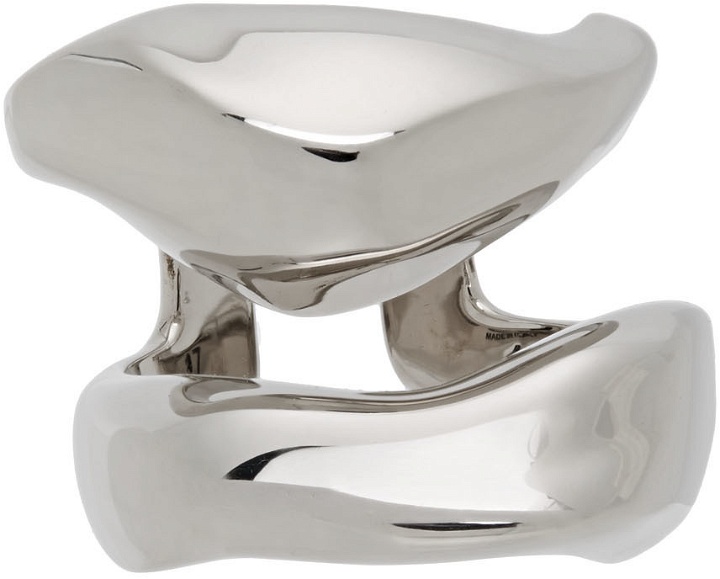 Photo: Alexander McQueen Silver Molt Stacked Ring