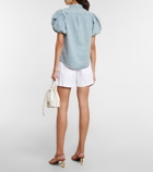 Frame - Denim ruched blouse