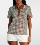 Tory Sport Checked cotton piqué polo shirt