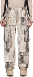 RCOS Off-White & Taupe Cotton Cargo Pants
