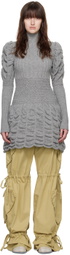 Paula Canovas Del Vas Gray Frosting Minidress