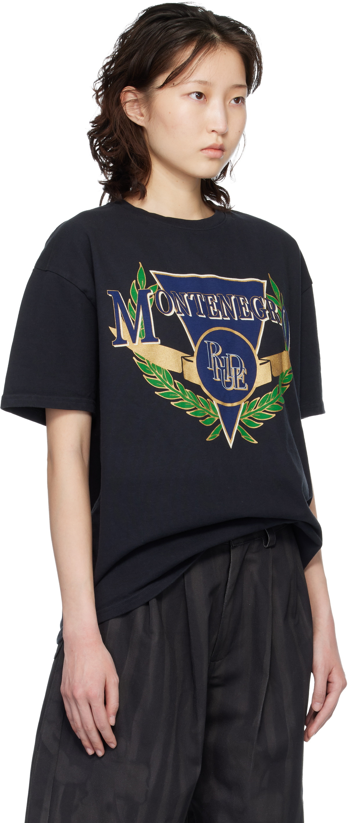 Rhude Black Montenegro Regatta T-shirt