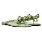 Valentino Garavani Green Thong Rockstud Sandals