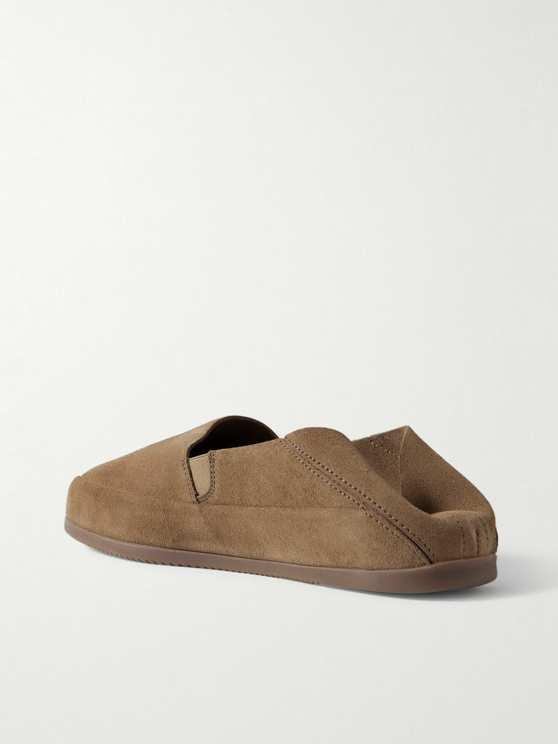 Mulo - Collapsible-Heel Suede Loafers - Brown
