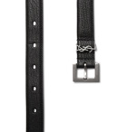 SAINT LAURENT - 2cm Black Full-Grain Leather Belt - Black