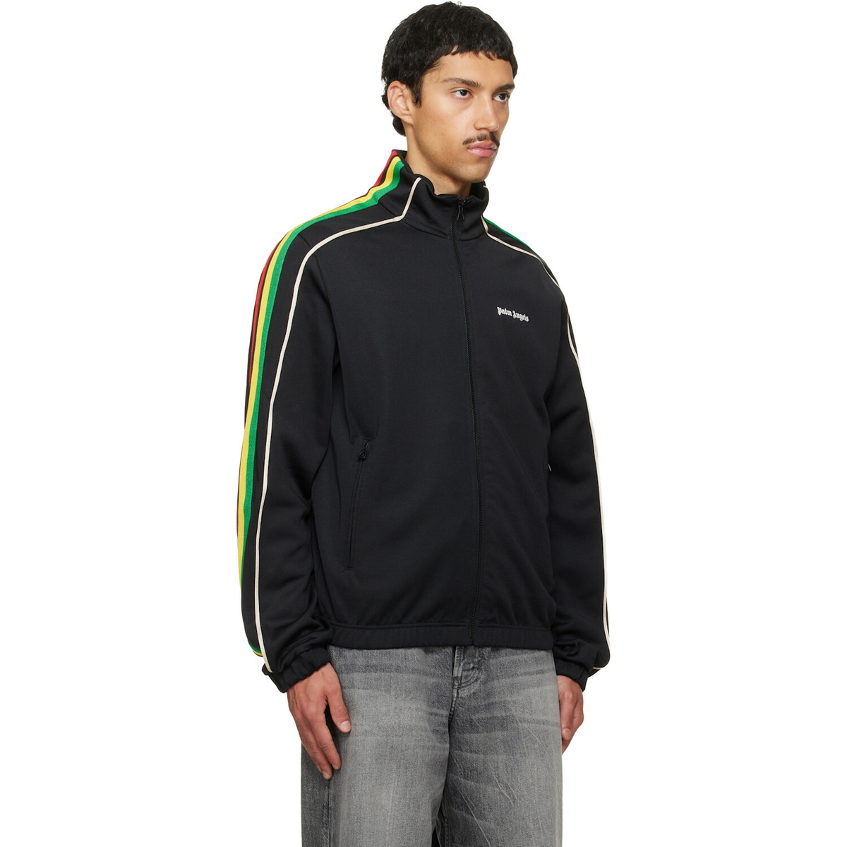 Palm Angels Black Classic Logo Vintage Track Jacket