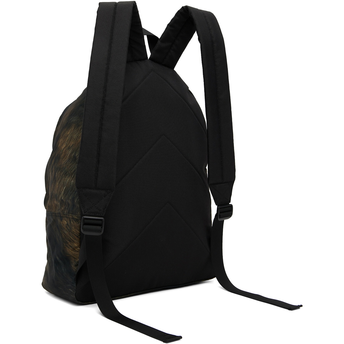 We11done Brown Fur Printed Backpack