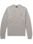 Polo Ralph Lauren - Logo-Embroidered Wool-Blend Sweater - Gray