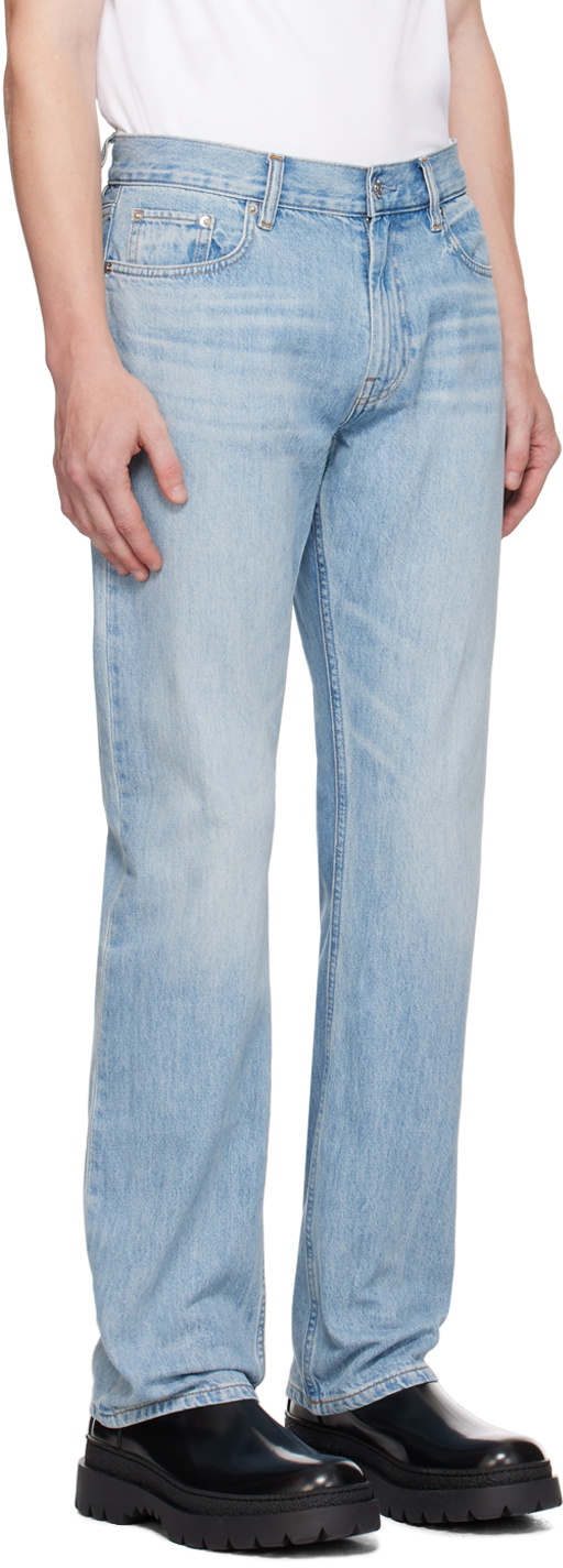 Helmut Lang Blue Low-Rise Straight Jeans
