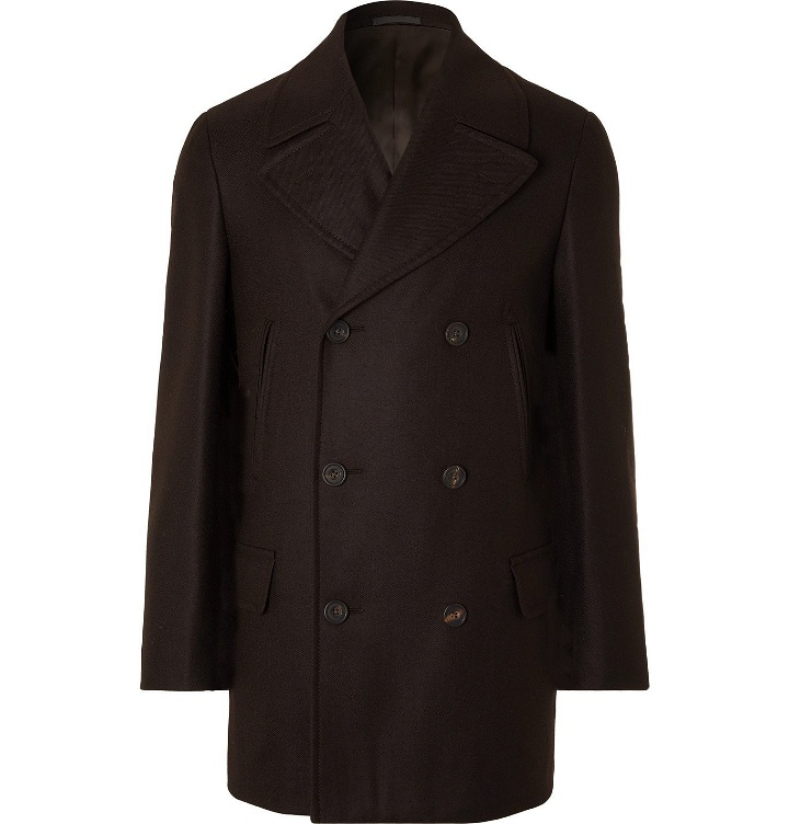 Photo: Kingsman - Double-Breasted Wool Peacoat - Brown