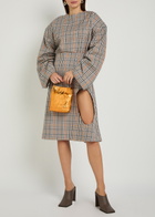 A.W.A.K.E Mode Checked Drawstring Cotton-blend top Brown