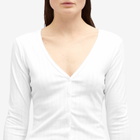 Good American Women's Cotton Pointelle Cardigan in White