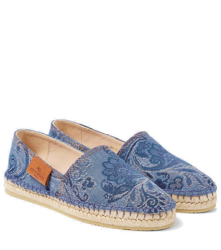 Photo: Etro Jacquard denim espadrilles