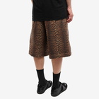 Dries Van Noten Men's Leopard Print Elasticated Waist Shorts in Camel