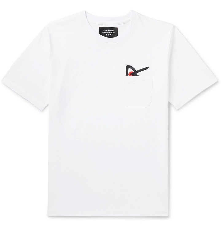 Photo: DISTRICT VISION - Intoku Logo-Embroidered Mélange Cotton-Jersey T-Shirt - White