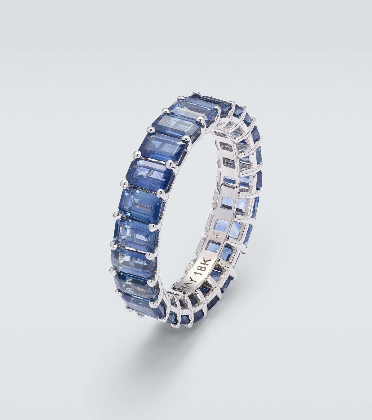 Shay Jewelry Eternity 18kt white gold ring with sapphires