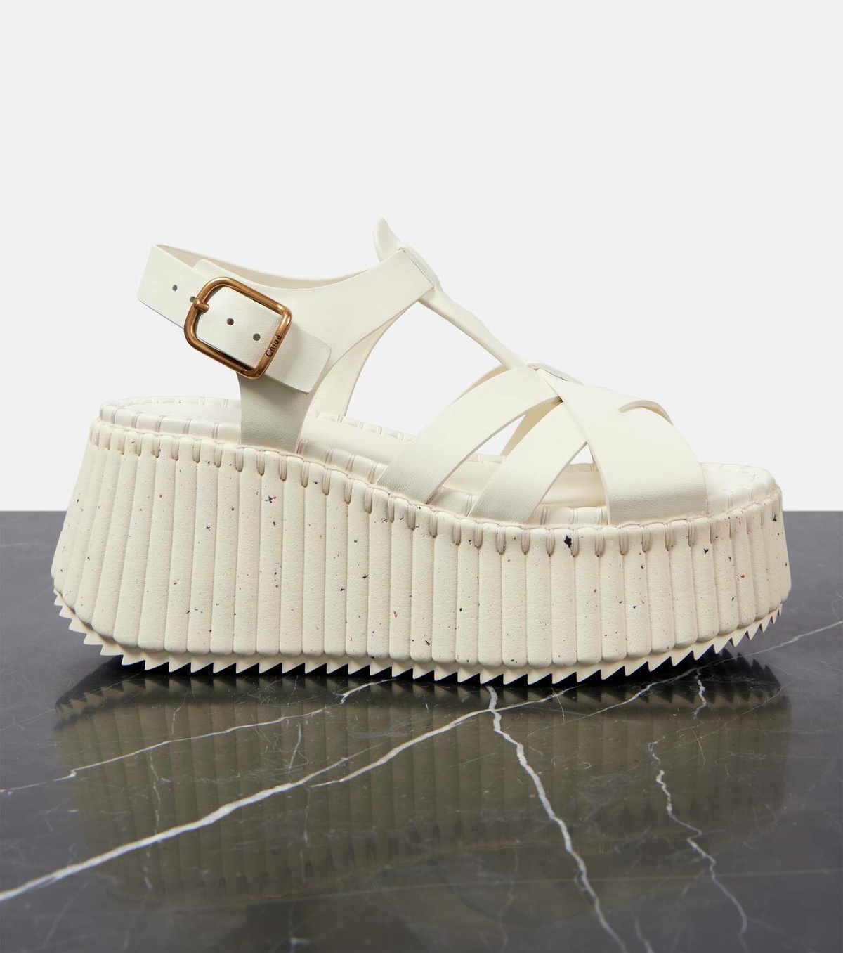 【Chloe】 Nama 80 leather wedge sandals Chloé Nama 80 leather wedge sandals Chloe