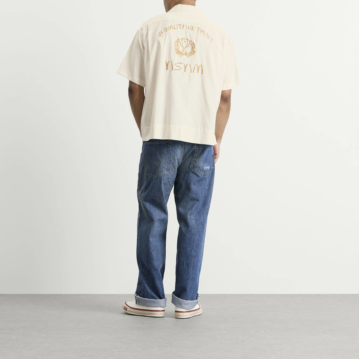 Visvim Men's Copa Silk Short Sleeve Shirt in Ivory