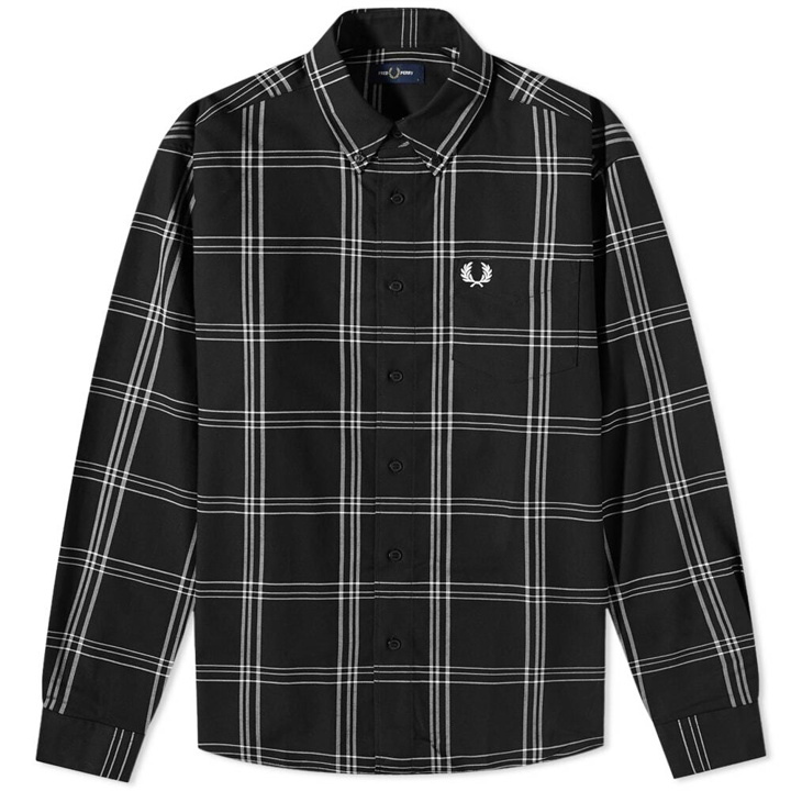 Photo: Fred Perry Authentic Men's Twill Check Shirt in Black