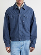 Stone Island - STONE ISLAND GHOST Linen-Blend Trucker Jacket - Blue