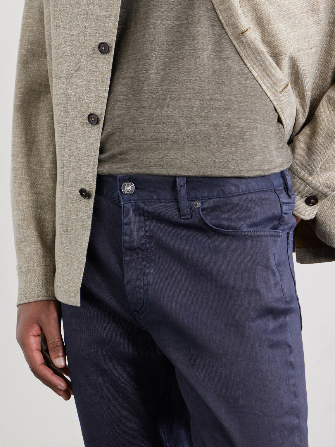 Zegna - Straight-Leg Linen and Cotton-Blend Jeans - Blue
