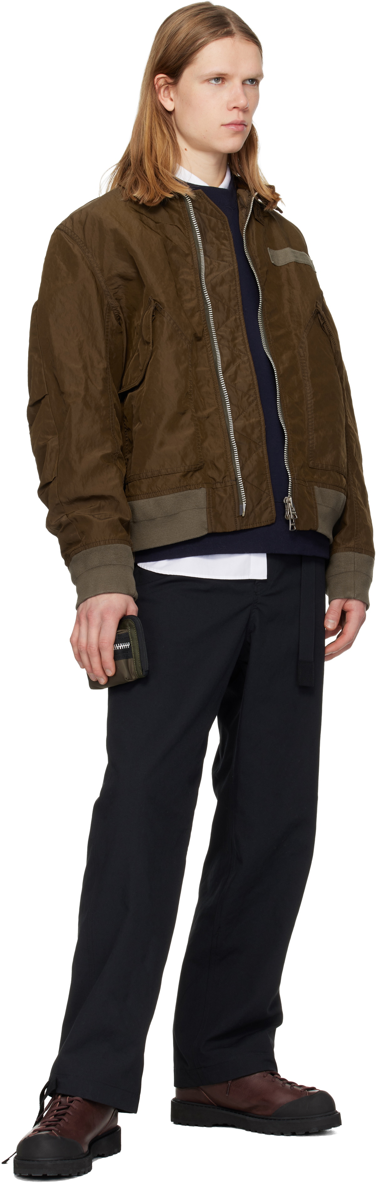 sacai Khaki Pocket Fragment Pouch