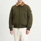 Moncler Men's Maulevrier Bomber Reversible Teddy Jacket in Green