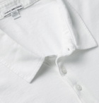 JAMES PERSE - Cotton and Linen-Blend Jersey Polo Shirt - White