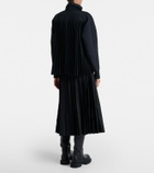 Sacai Belted cotton-blend gabardine midi skirt