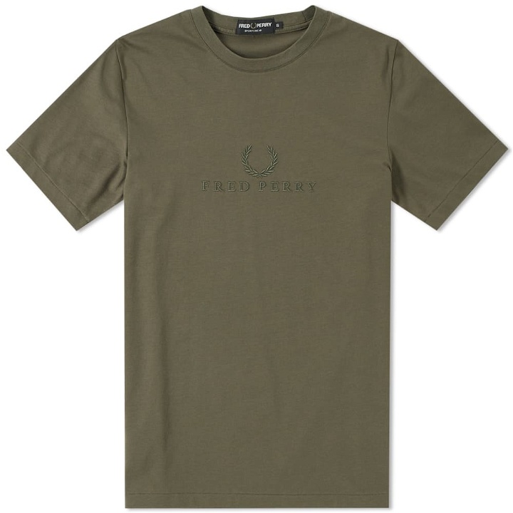 Photo: Fred Perry Tonal Embroidered Tee Green