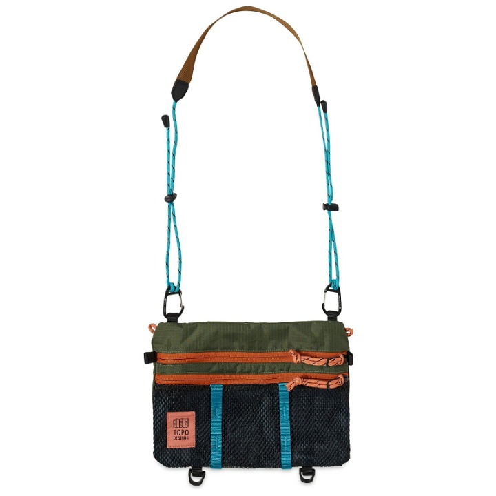 Photo: Topo Designs Mountain Accessory Shoulder Bag in Olive/Pond Blue 