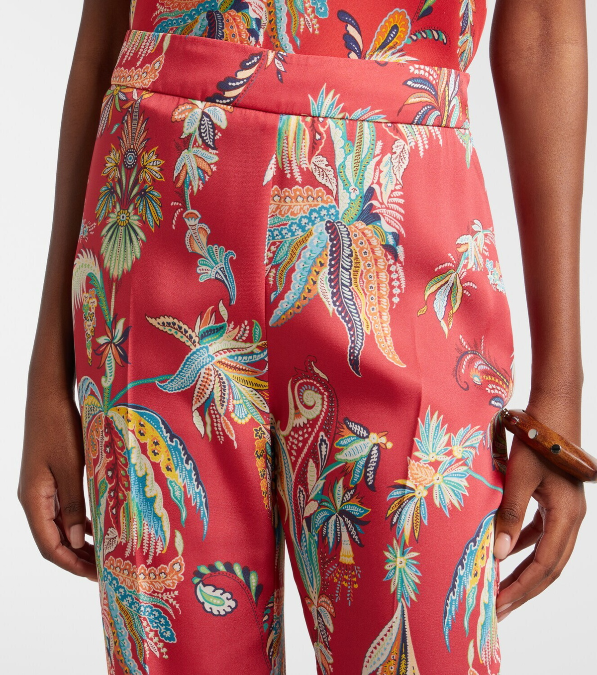Etro Printed twill straight pants