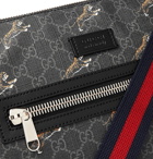 Gucci - Leather-Trimmed Monogrammed Coated-Canvas Messenger Bag - Black