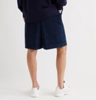 ACNE STUDIOS - Ross Wide-Leg Cotton-Blend Corduroy Shorts - Blue