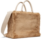 Marni Beige Small Faux-Fur Basket Tote