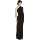 Supriya Lele Black Wool One-Shoulder Ruched Dress