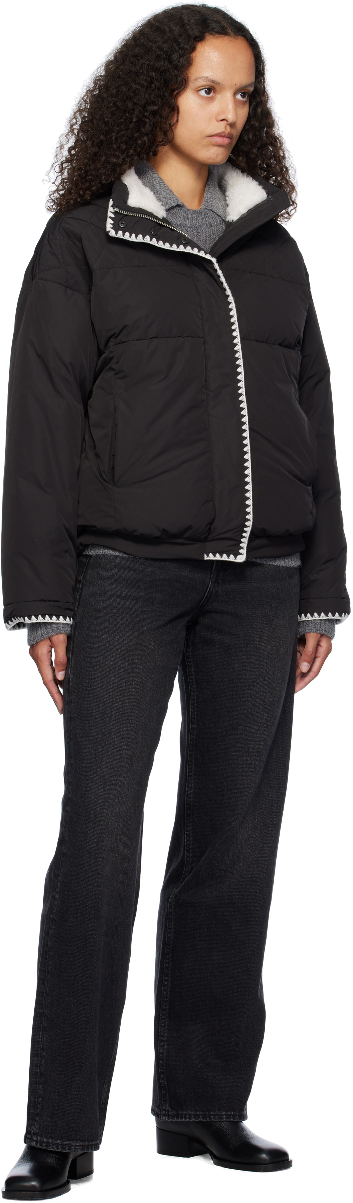 rag & bone Black Ingrid Puffer Down Jacket