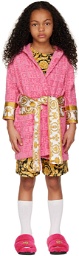 Versace Kids Pink 'I Love Baroque' Bath Robe