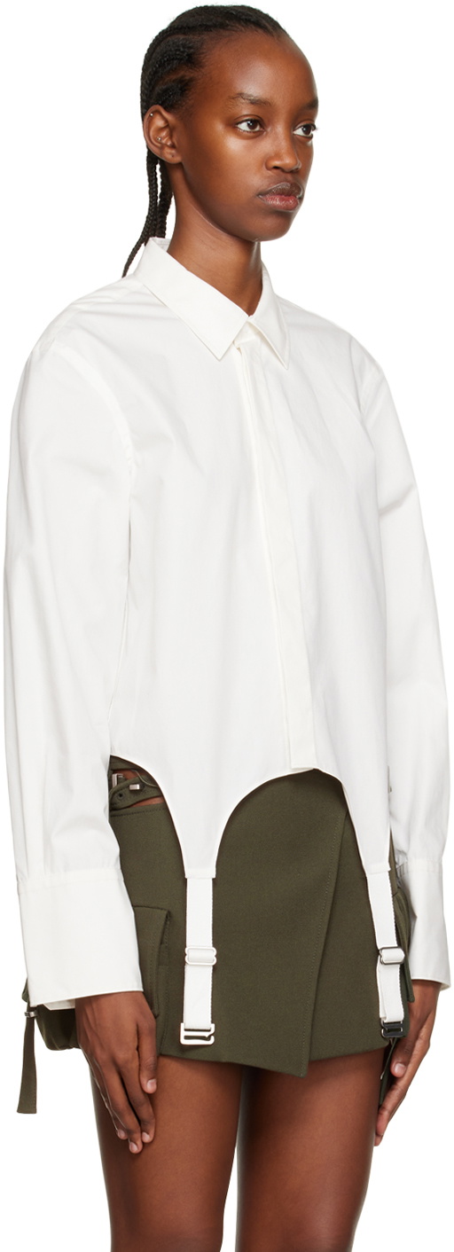 【関税込み】Dion Lee オフホワイト Garter Tシャツ Dion Lee White Garter Shirt Dion Lee