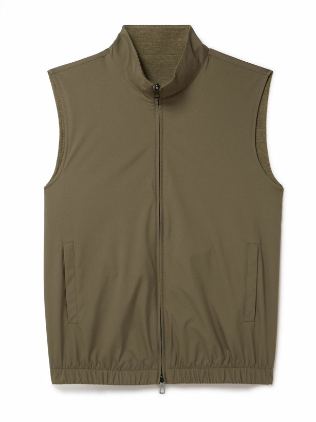 Photo: Loro Piana - Reversible Storm System® Shell and Super Wish® Virgin Wool Gilet - Green