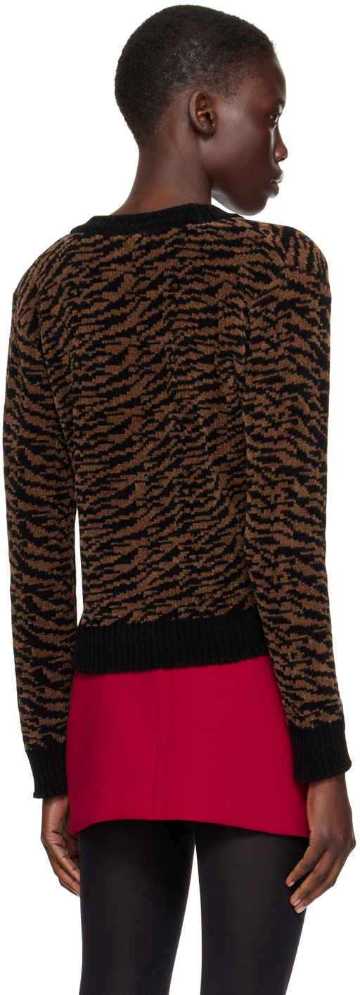 Ernest W. Baker Brown Zebra Cardigan